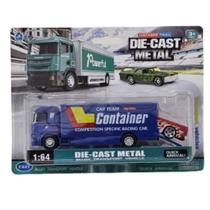 Miniatura Caminhão Cegonha + Carro Die-cast Metal 1:64