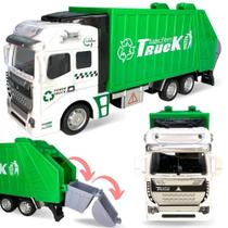 Miniatura Caminhão Coletor De Lixo Metal Abre Baú Brinquedo