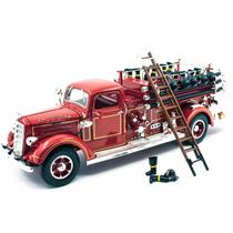 Miniatura caminhão de bombeiro mack type 75 1938 escala 1/24