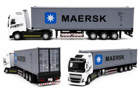 Miniatura Caminhão FH16 750 Container em metal 32 CM Cor:Branco