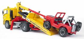 Miniatura Caminhão Guincho Man TGA com veículo Bruder 1/16