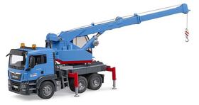 Miniatura caminhão guindaste Man TGS azul Bruder 1/16
