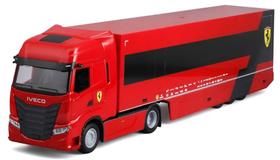 Miniatura Caminhão Iveco Equipe Fórmula 1 Ferrari SF-24 16 Leclerc 2024 - Bburago - 1:43