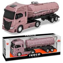 Miniatura Caminhão Iveco S-Way Com Tanque Escala 1/30 Brinquedo Colecionável