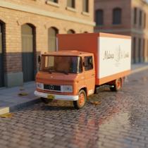 Miniatura Caminhão Mercedes-benz 608d 1967 1986 Baú 1:43 Ixo Laranja
