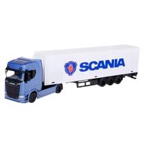 Miniatura Caminhão Scania 770S Container Trailer Azul Maisto 11682