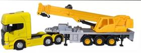 Miniatura Caminhão Scania V8 R730 Trucado 6X2 Guindaste Escala 1/64