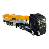 Miniatura Caminhão Volvo Azul Guindaste Welly 1:64