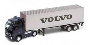 Miniatura caminhão Volvo FH 12 Baú azul Welly 1/32