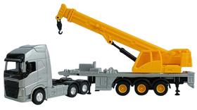 Miniatura caminhão Volvo FH Guindaste Welly 1/64