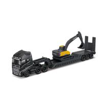 Miniatura Caminhão Volvo FH16 750 + Volvo EC950F 20cm Maisto