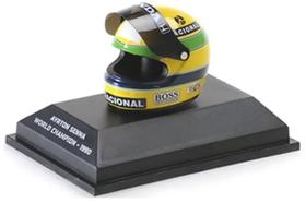 Miniatura Capacete Fórmula 1 - Ayrton Senna - Bi Campeão do Mundo (1990) - 1:8 - Minichamps