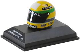Miniatura Capacete Fórmula 1 - Ayrton Senna - Tri Campeão do Mundo (1991) - 1:8 - Minichamps