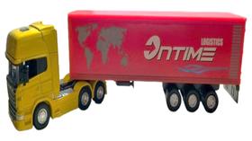 miniatura carreta baú/container vermelho Scania R 730 6x4 miniatura carreta baú/container vermelho Scania R 730 6x4