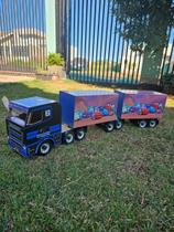 Miniatura Carreta Bitrem Baú Madeira (MDF) ATENÇÃO: COMPRE APENAS UM BRINQUEDO POR PEDIDO!!!!