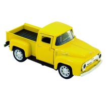 Miniatura Carrinho Antigo de Metal Ford Pickup F-100 Amarelo - Gici Kids