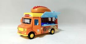 Miniatura Carrinho Brinquedo Coleção Food Truck Som E Luz Hot Dog