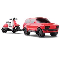 Miniatura Carrinho De Brinquedo Brasília Com Lambreta Motoca