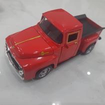 Miniatura carrinho de ferro Caminhonete F-100 colorida abre capô brinquedo coleção