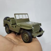 Miniatura Carrinho De Ferro Jeep Militar De Guerra Willys Cor Verde Miniatura Carrinho De Ferro Jeep Militar De Guerra Willys Cor Verde