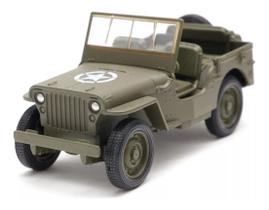 Miniatura Carrinho de Ferro Jeep Militar de Guerra Willys - WELLY