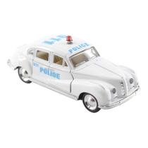 Miniatura Carrinho de Metal Antigo BMW 501 Viatura de Polícia Branco 911
