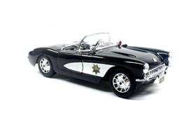 Miniatura Carro Chevrolet Corvette 1957 Polícia 1/18 Special Edition Preto Maisto 31380 Miniatura Carro Chevrolet Corvette 1957 Polícia 1/18 Special Edition Preto Maisto 31380