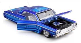 Miniatura Carro Chevrolet Impala (1964) - Lowriders - Azul - 1:24 - Maisto Design