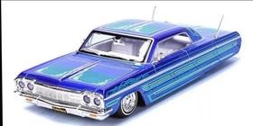 Miniatura Carro Chevrolet Impala (1964) - Lowriders - Azul - 1:24 - Maisto Design