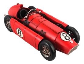 Miniatura Carro Corrida Antigo Vermelho Retrô Vintage- 33cm