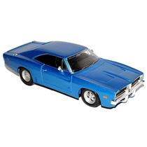 Miniatura Carro Dodge Charger R/T 1969 1/24 Azul Maisto 31256