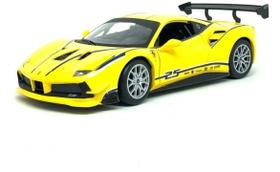 Miniatura Carro Ferrari 488 Challenge - Amarelo - Ferrari Racing - 1:24 - Burago Miniatura Carro Ferrari 488 Challenge - Amarelo - Ferrari Racing - 1:24 - Burago