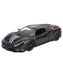 Miniatura Carro Ferrari 488 Pista 1/24 Preto Bburago 26026 Miniatura Carro Ferrari 488 Pista 1/24 Preto Bburago 26026