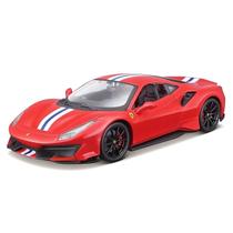 Miniatura Carro Ferrari 488 Pista 1/24 Vermelho Bburago 26026 Miniatura Carro Ferrari 488 Pista 1/24 Vermelho Bburago 26026