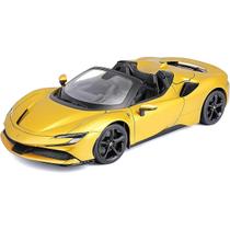 Miniatura Carro Ferrari Sf90 Spider 1/18 Amarelo Bburago 16016