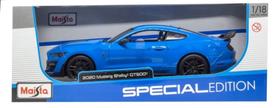 Miniatura Carro Ford Mustang Shelby GT-500 (2020) Azul 1:18 - Maisto Miniatura Carro Ford Mustang Shelby GT-500 (2020) Azul 1:18 - Maisto
