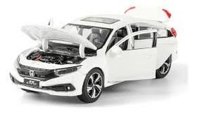 Miniatura carro honda civic 1:32 abre 4 portas luz