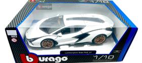 Miniatura Carro Lamborghini Sian Fkp 37 Branca - 1:18 Burago