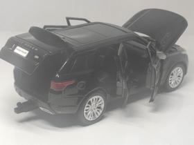 Miniatura carro land rover range rover 1:32 abre 4 portas capo e malas acende farol