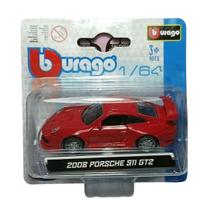 Miniatura Carro Porsche 911 Gt2 2008 1/64 Vermelho Bburago 59000 Miniatura Carro Porsche 911 Gt2 2008 1/64 Vermelho Bburago 59000