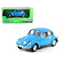 Miniatura Carro Volkswagen Clássico Fusca Azul 1:24 Welly