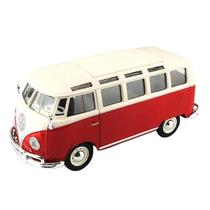 Miniatura Carro Volkswagen Van Samba 1/25 Creme/ Vermelho Maisto 31956 Miniatura Carro Volkswagen Van Samba 1/25 Creme/ Vermelho Maisto 31956