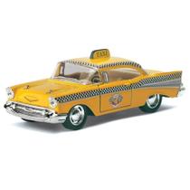 Miniatura Chevrolet Bel Air 1957 Táxi Kinsmart 1/40 Metal e Fricção Amarelo