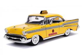 Miniatura Chevrolet Bel Air Taxi 1957 Deadpool 1:24 Amarelo California Toys