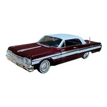 Miniatura Chevrolet Impala 1964 Bordô Metal 1:24