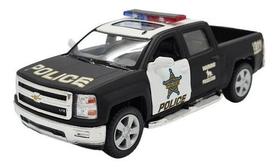 Miniatura Chevrolet Silverado 2014 Policia Metal 1:46