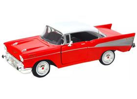 Miniatura Chevy Bel Air 1957 - vermelho - 1/24 - Motormax 73228-H Miniatura Chevy Bel Air 1957 - vermelho - 1/24 - Motormax 73228-H