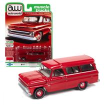 Miniatura Chevy Suburban 1966 Red Vermelho 1:64 Auto World