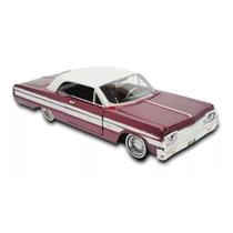 Miniatura Coleção Chevrolet Impala 1964 Bordô Metal 1:24 Miniatura Coleção Chevrolet Impala 1964 Bordô Metal 1:24