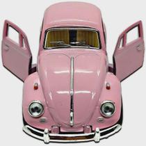 Miniatura Coleção Fusca Rosa 1967 Clássico Escala 1/32.